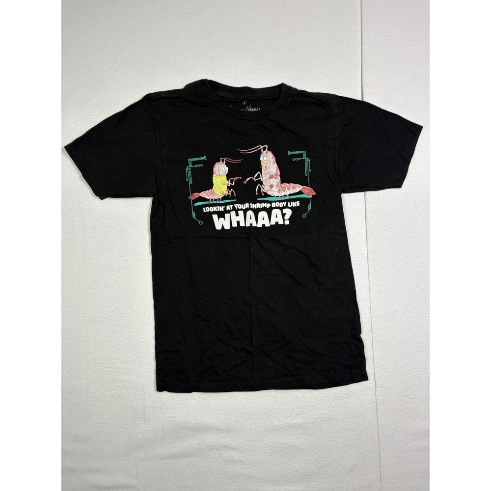 Rick and Morty Shrimp Body Graphic T-Shirt Black Small Adult Swim Ripple Tee